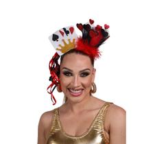 Tiara Rainha de Copas Carnaval Feita A Mão Luxo Fantasia