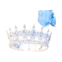 Tiara Redonda De Strass Para Noivas, Mulheres, Rainhas, Princesas E Meninas, Acessórios De Cabelo