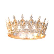 Tiara Redonda De Strass Para Noivas, Mulheres, Rainhas, Princesas E Meninas, Acessórios De Cabelo