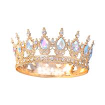 Tiara Redonda De Strass Para Noivas, Mulheres, Rainhas, Princesas E Meninas, Acessórios De Cabelo