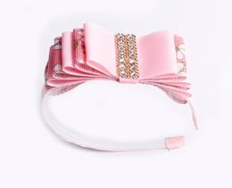 Tiara Rosa Bebê De Fita de Gorgurão Com Strass Infantil Tiara Rosa Bebê De Fita de Gorgurão Com Strass Infantil