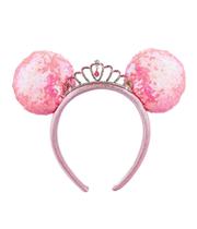 Tiara Rosa Coroa Princesa Orelhas Minnie Disney