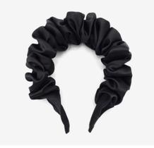Tiara Scrunchie de Cetim Preto
