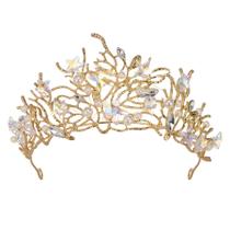 Tiara SWEETV Mermaid Gold Princess Crown para meninas e mulheres
