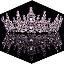Tiara TOBATOBA Purple Crystal para mulheres, noiva e rainha