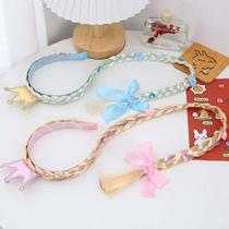 Tiara Trança Coroa Infantil Princesa Elsa Anna Acessório De Cabelo Azul e Rosa Tiara Trança Coroa Infantil Princesa Elsa Anna Acessório De Cabelo Azul e Rosa