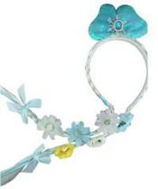 Tiara Trança Longa com Laço de Paetê - Cores Sortidas