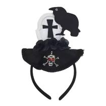 Tiara Túmulo Caveira Corvo Flores Halloween Tiara Túmulo Caveira Corvo Flores Halloween
