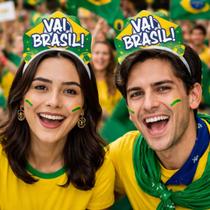 Tiara Vai Brasil Copa do Mundo Acessório Torcida - 1 Unid Tiara Vai Brasil Copa do Mundo Acessório Torcida - 1 Unid