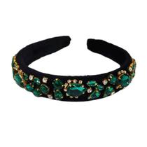 Tiara Veludo Base Larga Gota Verde Esmeralda Tiara Veludo Base Larga Gota Verde Esmeralda