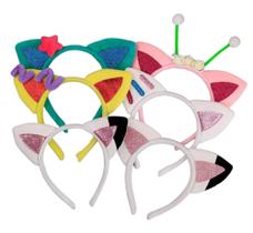 Tiaras Arquinho Casa Mágica Da Gabby Orelhinhas Gatinhas Kit Com 5