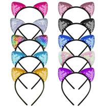 Tiaras Cat Ears WXJ13, lantejoulas reversíveis, 10 peças Tiaras Cat Ears WXJ13, lantejoulas reversíveis, 10 peças