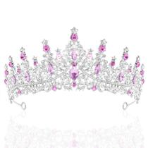 Tiaras Crown TAROSE em prata e cristal roxo para mulheres Tiaras Crown TAROSE em prata e cristal roxo para mulheres