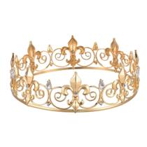 Tiaras Crown YOVECATHOU Royal Full King Metal Cosplay Gold