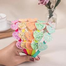 Tiaras De Coração Com Glitter Para Meninas, 5 Peças, Acessórios Fofos Para Cabelo Infantil, Faixas
