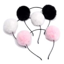 Tiaras de pompom de pelúcia, argola de cabelo, chapéus, faixas de cabelo x3 Tiaras de pompom de pelúcia, argola de cabelo, chapéus, faixas de cabelo x3
