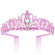 Tiaras e coroas COCIDE Pink Crystal Princess para mulheres