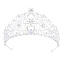 Tiaras e coroas prateadas para mulheres Glinda Bubble Crown Crystal Queen Crown, bandanas de princesa para casamento, formatura, aniversário, Halloween, festa de Natal Tiaras e coroas prateadas para mulheres Glinda Bubble Crown Crystal Queen Crown, bandanas de princesa para casamento, formatura, aniversário, Halloween, festa de Natal