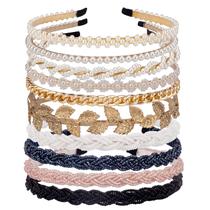 Tiaras LYroo com pérolas e metal, antiderrapantes, para mulheres, 10 unidades