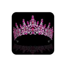 Tiaras para mulheres COCIDE Hot Pink Crystal Alloy