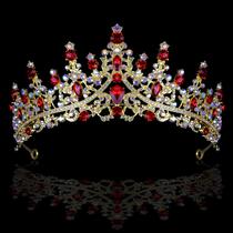 Tiaras para mulheres COCIDE Red Crowns Queen of Hearts Crystal
