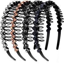 Tiaras Teeth Comb Yaomiao Wave Strass para mulheres, 4 unidades