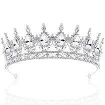 Tiaras TOBATOBA para mulheres, tiaras e coroas prateadas para mulheres e meninas, tiara de casamento de cristal para noiva, rainha, coroa, princesa real, quinceanera, chapéus para aniversário, concurso de formatura e cosplay de Halloween Tiaras TOBATOBA para mulheres, tiaras e coroas prateadas para mulheres e meninas, tiara de casamento de cristal para noiva, rainha, coroa, princesa real, quinceanera, chapéus para aniversário, concurso de formatura e cosplay de Halloween