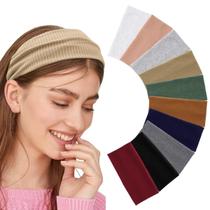 Tiaras tricotadas largas e elásticas para mulheres, pacote com 10 x 10