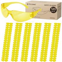 TICONN Lentes de Seguridad Transparentes para Hombre, Gafas de Protección Resistentes a Arañazos y Impactos Cumplen con el Estándar ANSI Z87.1 (Amarillo, Paquete de 120) TICONN Lentes de Seguridad Transparentes para Hombre, Gafas de Protección Resistentes a Arañazos y Impactos Cumplen con el Estándar ANSI Z87.1 (Amarillo, Paquete de 120)