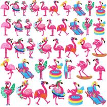 Tigeen 48 peças de adesivos bordados rosa Flamingo Iron-On Tigeen 48 peças de adesivos bordados rosa Flamingo Iron-On
