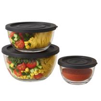Tigela Acrílico, Saladeira, bowl Kit 03 Bacias 2000ml, 700ml e 220ml Oferta