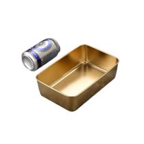 Tigela Bandeja Aço Inox Dourado 22.5x15x6 cm Bacia Multiuso Cozinha F-M