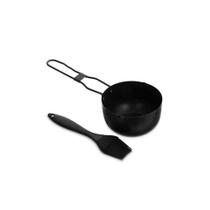 Tigela Bowl Alça e Pincel Culinario Silicone Preto Churrasco - MIMO