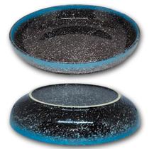 Tigela Bowl Cerâmica Rasa Prato Fundo Azul Escuro Decorativo Luxo Design Sofisticado Tigela Bowl Cerâmica Rasa Prato Fundo Azul Escuro Decorativo Luxo Design Sofisticado