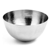 Tigela Bowl De Aço Inox Martelado Para Cozinha Cor Prata - Clink