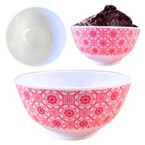 Tigela Bowl em Melamina Vermelho Decorado Sobremesa 400ml