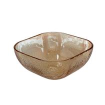 Tigela Bowl em Vidro Acabamento Martelado Dourado 16,5cm 1L