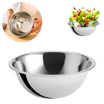 Tigela Bowl Inox Vasilha Fundo 22cm Bacia Misturas Massas- 01 Un