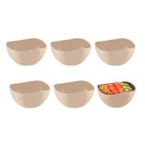Tigela Bowl Jogo de Sobremesa Cremeira Pote Bege Nude 6un Tigela Bowl Jogo de Sobremesa Cremeira Pote Bege Nude 6un