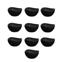 Tigela Bowl Jogo de Sobremesa Cremeira Pote Preto 10un
