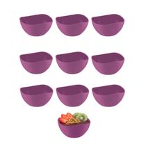 Tigela Bowl Jogo de Sobremesa Cremeira Pote Roxo Magenta 10un