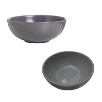 Tigela Bowl Pote Cinza em Melamina 200ml Luxo - Fx