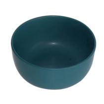 Tigela Bowl Redonda 340Ml Cerâmica Lisa Azul Petróleo Fosco