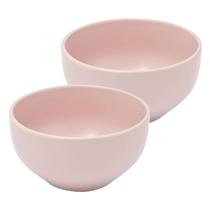 Tigela Bowl Rosa Fosco De Cerâmica 600Ml 2 Peças