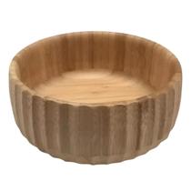 Tigela Bowl Saladeira De Bambu 15cm Salada Frutas Canelado Alimento Cozinha Refeição Casa Ecológico