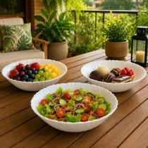 Tigela Bowl Saladeira Opalina Vidro Branco 450ml Kit 12pçs Tigela Bowl Saladeira Opalina Vidro Branco 450ml Kit 12pçs