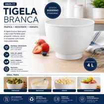 Tigela Branca Original 4L para Batedeira Planetária Mondial 082511 Alta Resistência, Encaixe Perfeito Tigela Branca Original 4L para Batedeira Planetária Mondial 082511 Alta Resistência, Encaixe Perfeito