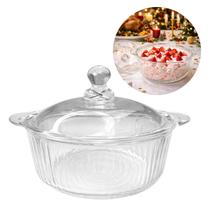 Tigela Caçarola de Vidro Canelado 750 ml com Tampa