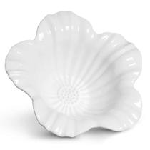 Tigela Campestre Flor em Cerâmica Branca Grande 37 cm - PORTO BRASIL