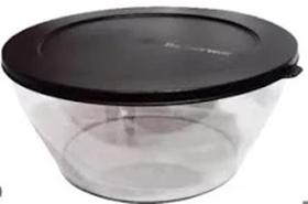 Tigela Clear 2,4 Litros Transparente e Tampa Preta